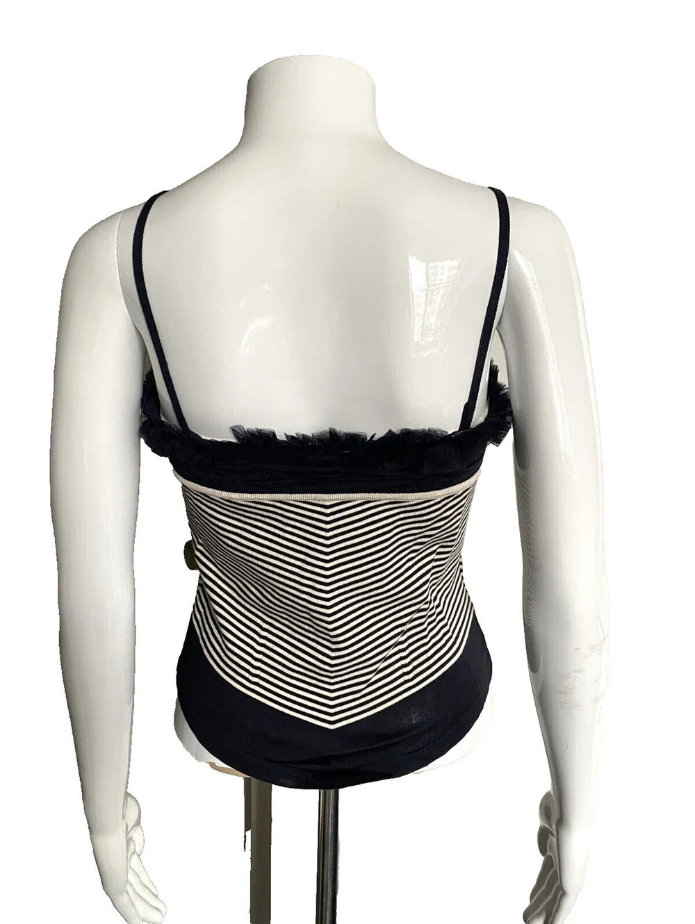 Vintage Chanel 2002 Cruise FR-36/38 Navy/White Stripe Camisole Top 02C